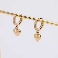 BY LAS CAYETANAS - Aros argollas FRIDA con corazón inflado