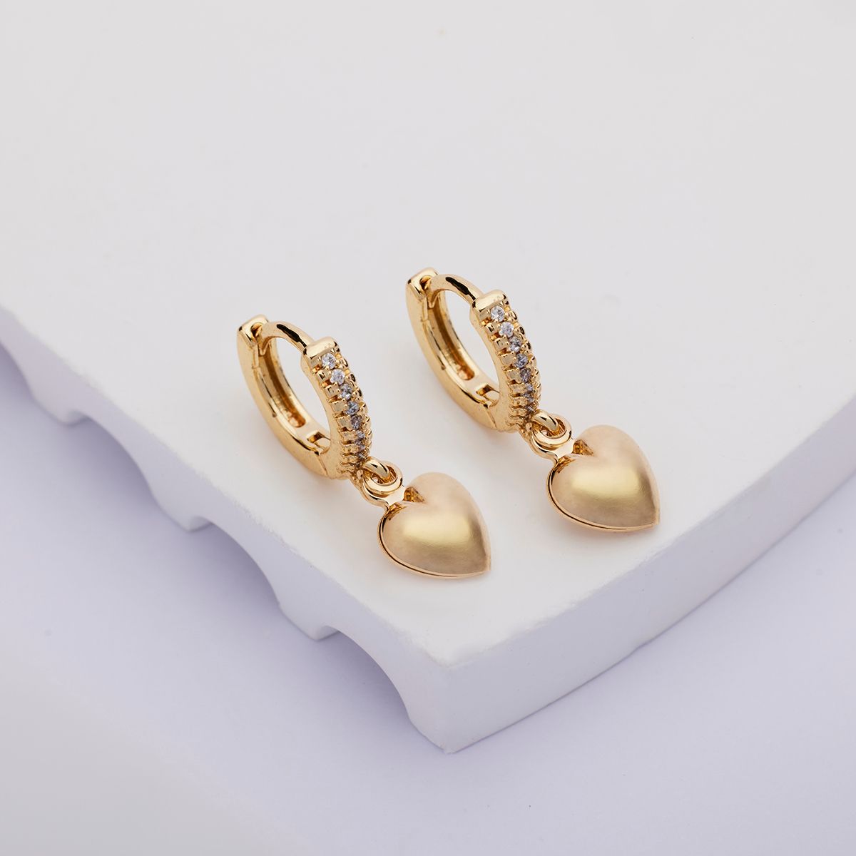 BY LAS CAYETANAS - Aros argollas FRIDA con corazón inflado