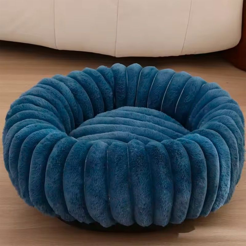 GENERICO - Cama Suave Redonda Antideslizante Para Mascotas 70Cm Azul