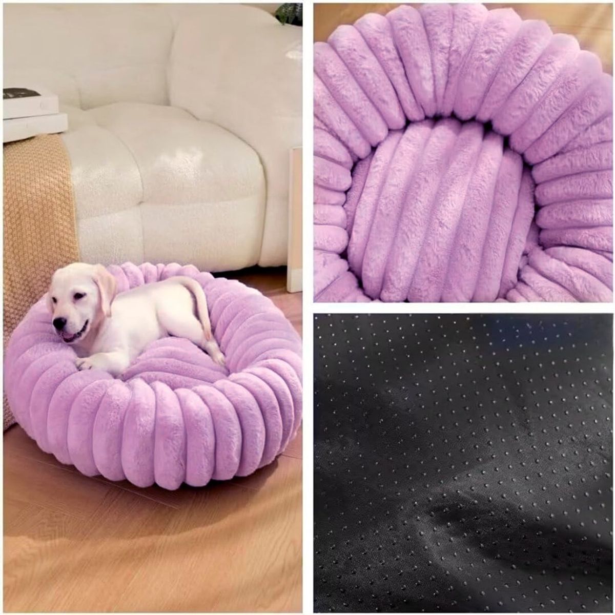 GENERICO - Cama Suave Redonda Antideslizante Para Mascotas 70Cm Morado
