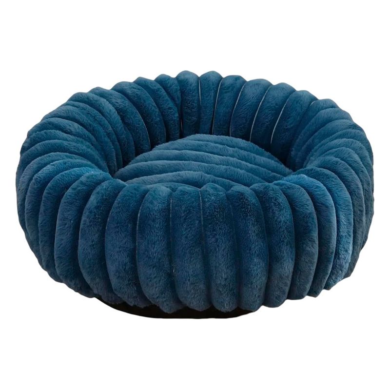 GENERICO - Cama Suave Redonda Antideslizante Para Mascotas 60 Cm Azul