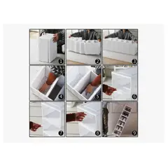 GENERICO - Zapatera Plegable 6 Niveles Una Pieza Firme Cajas De Zapatos BLANCO