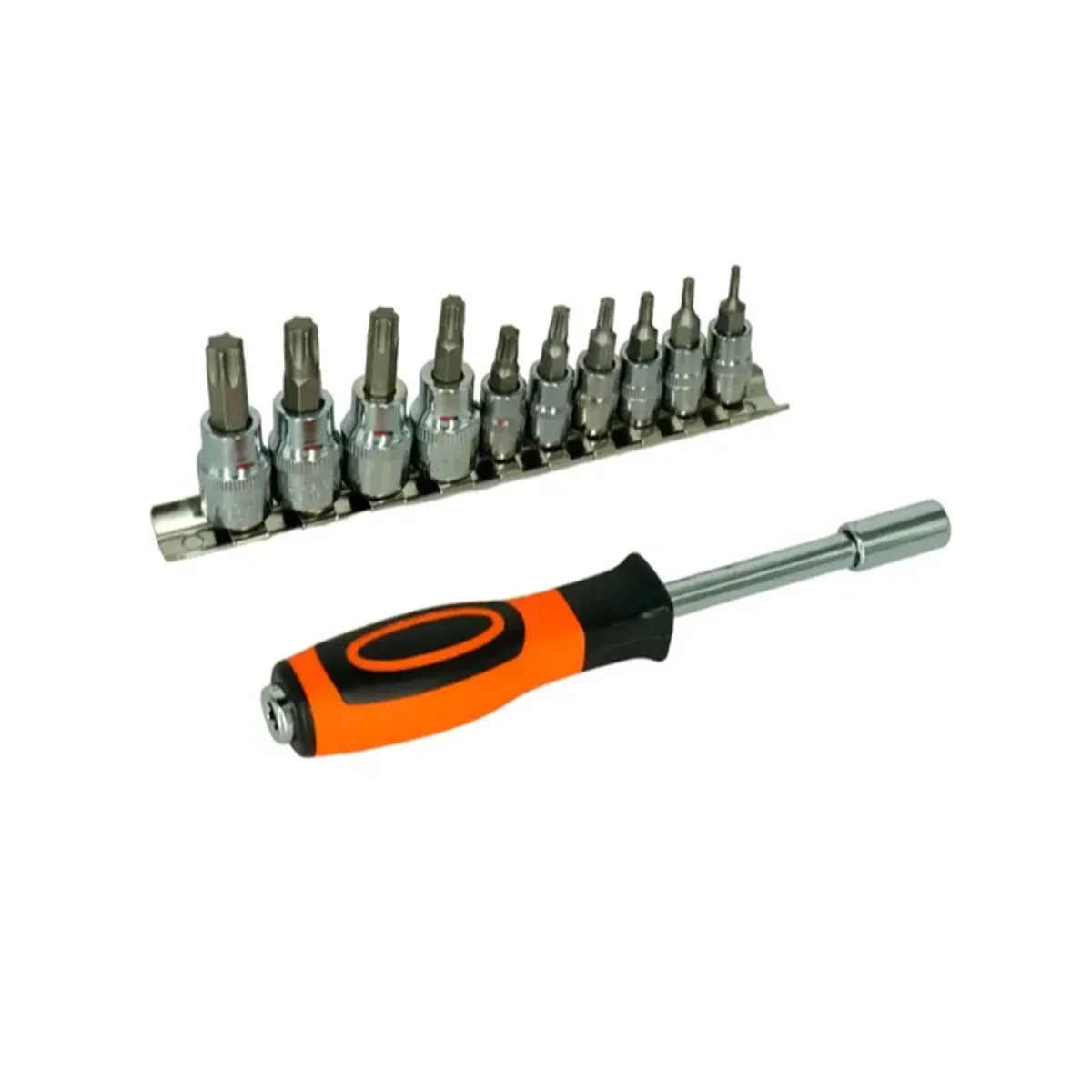 GENERICO - Juego De Dados Puntas Torx 1/4 Y 3/8 + Destornillador 12 Pcs