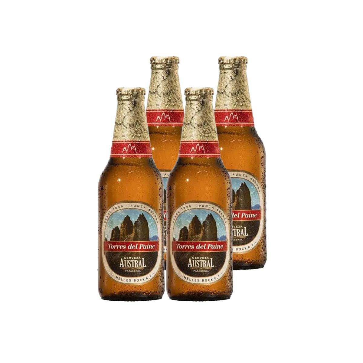 AUSTRAL - 4x Cerveza Austral Torres del Paine Botellín 330cc