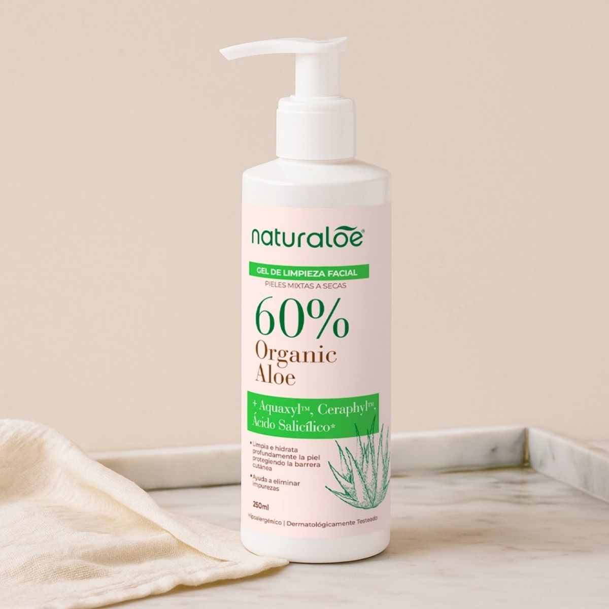 NATURALOE - Gel Limpiador Rostro Naturaloe Piel Mixta a Seca 250 ml