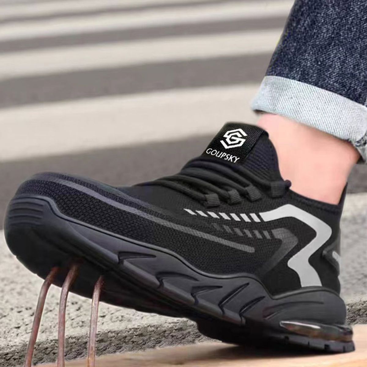 SHANDIAN - Zapatos Seguridad Casual Hombre Negro