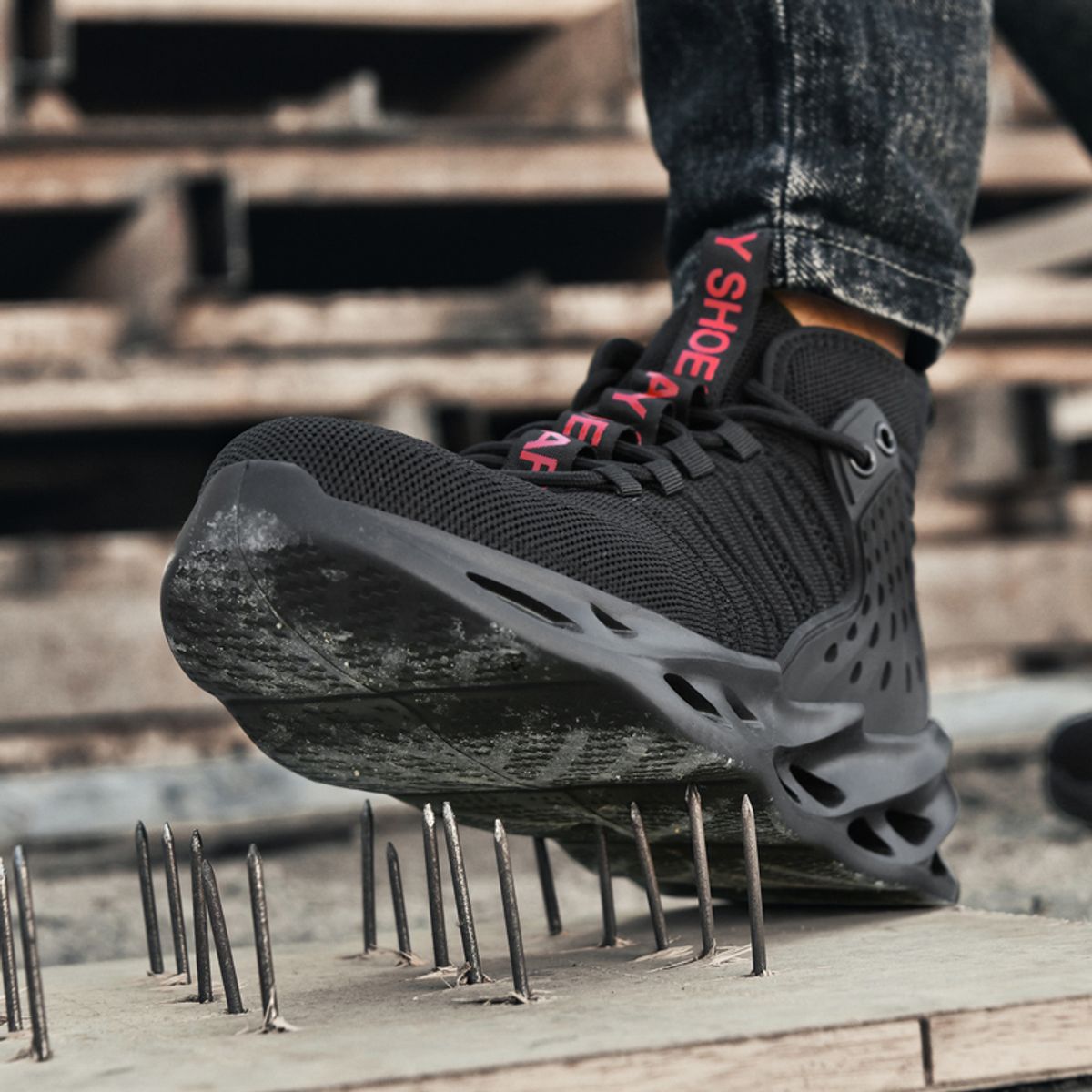 SHANDIAN - Zapatos Seguridad Casual Hombre Negro