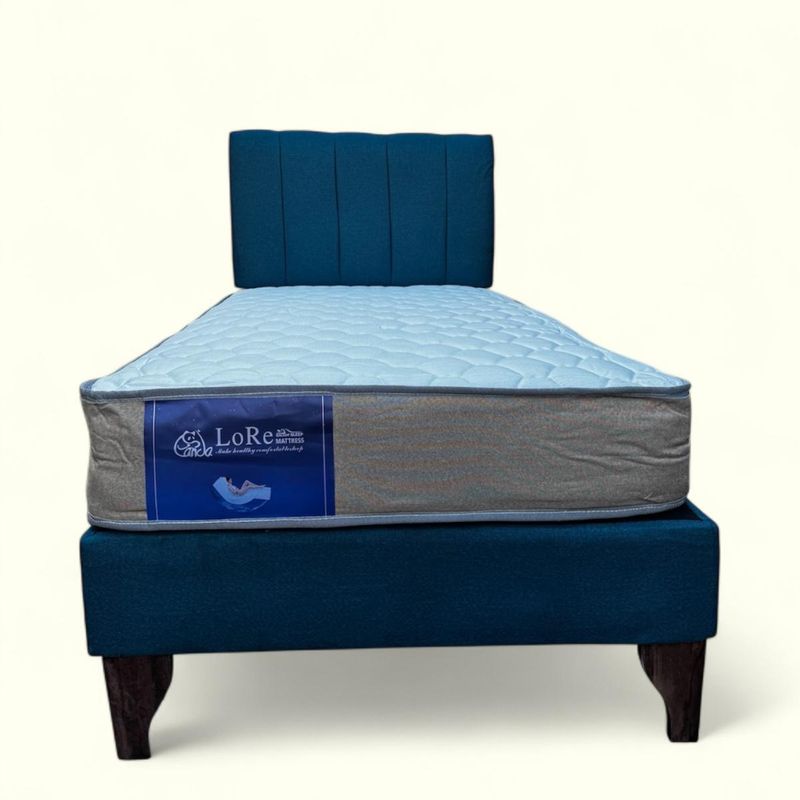 GENERICO - Cama Tubular 15Plaza Azul Indigo en Lino