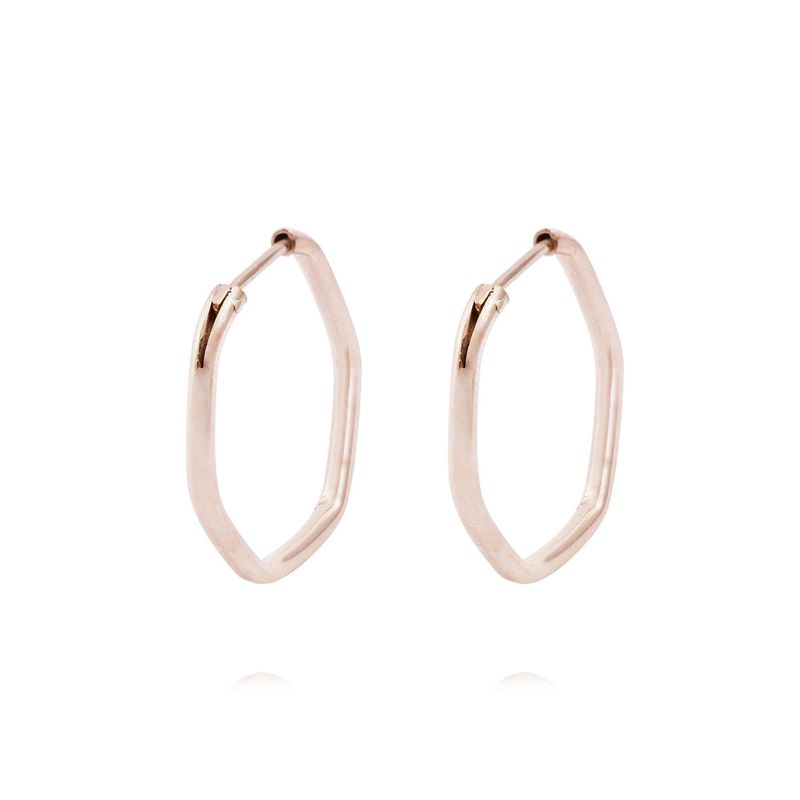 JB JOYAS BARON - Aros Oro Miel de 18kt  Exagonal