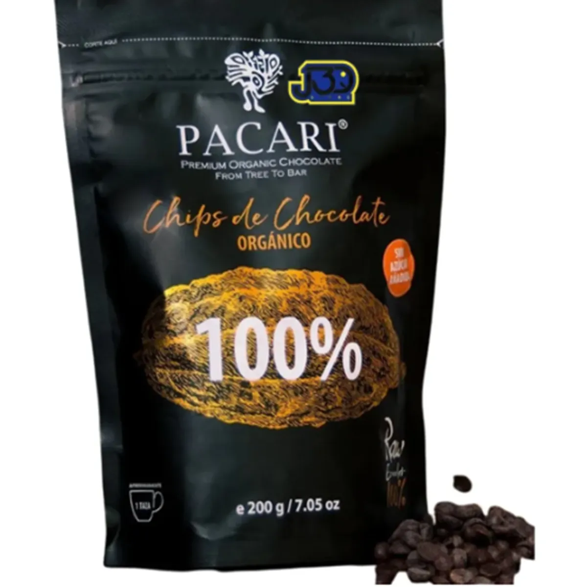 Pacari - Chip De Chocolate Orgánico 100% Cacao 200g Pacari Sin Gluten