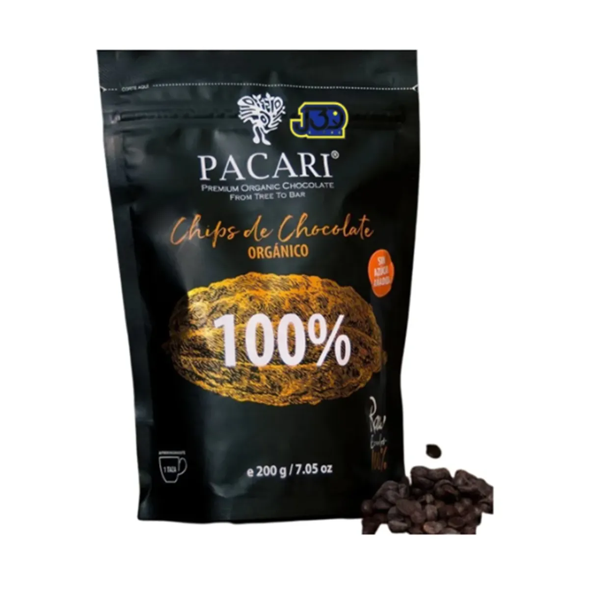 Pacari - Chip De Chocolate Orgánico 100% Cacao 200g Pacari Sin Gluten
