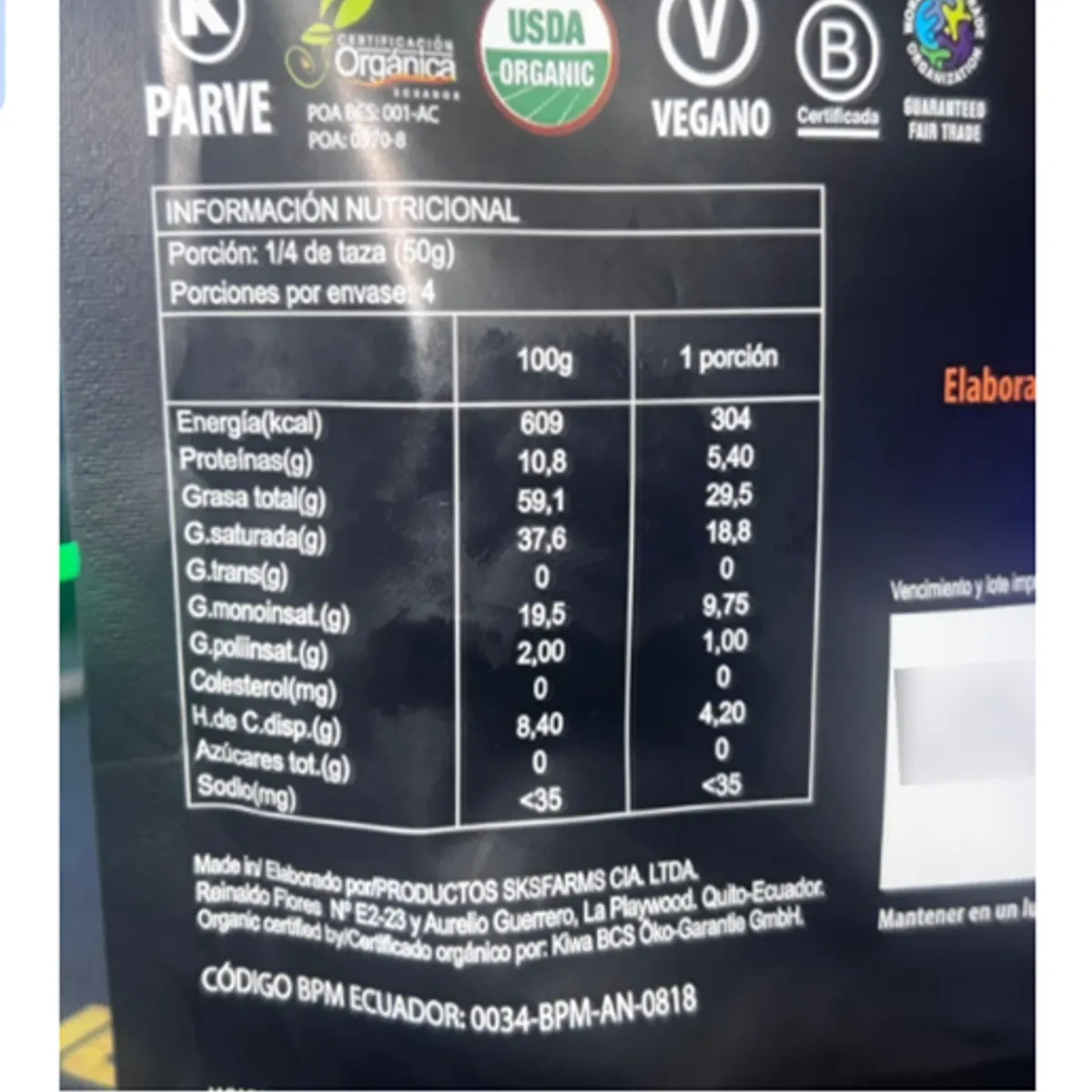 Pacari - Chip De Chocolate Orgánico 100% Cacao 200g Pacari Sin Gluten
