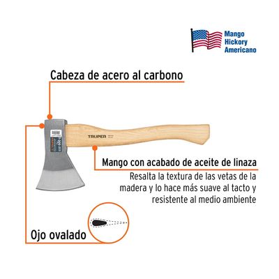 Imagen 2 del producto HACHA DE MANO EUROPEA 600g HE-600