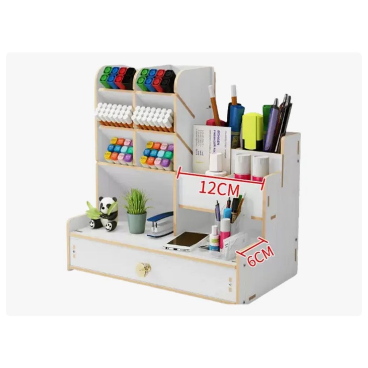 GENERICO - Organizador Escritorio Madera Portalápices Oficina Escuela