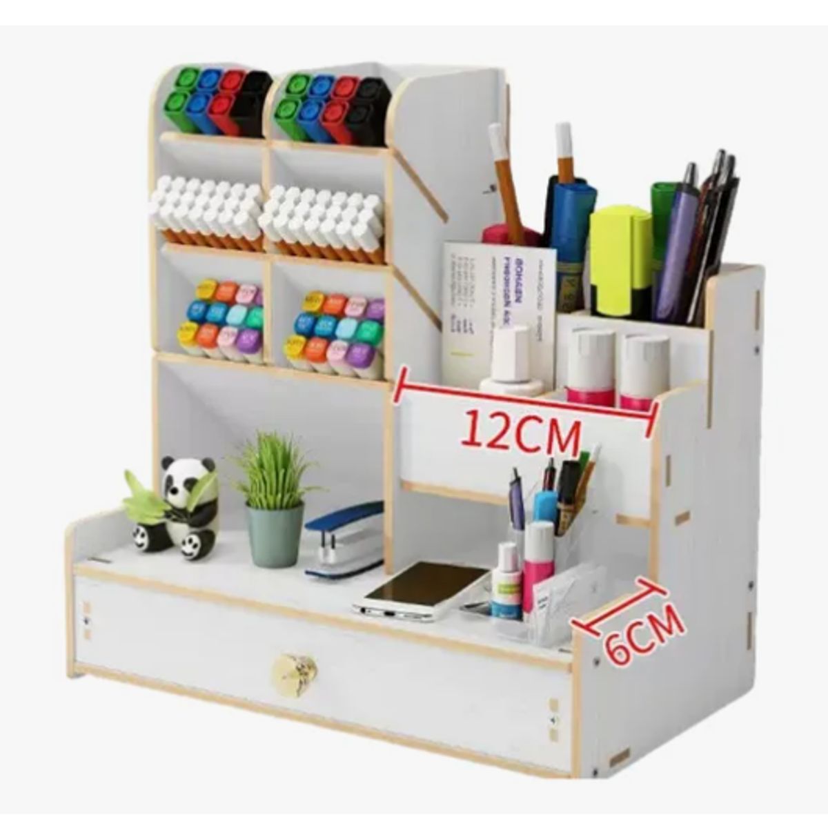 GENERICO - Organizador Escritorio Madera Portalápices Oficina Escuela