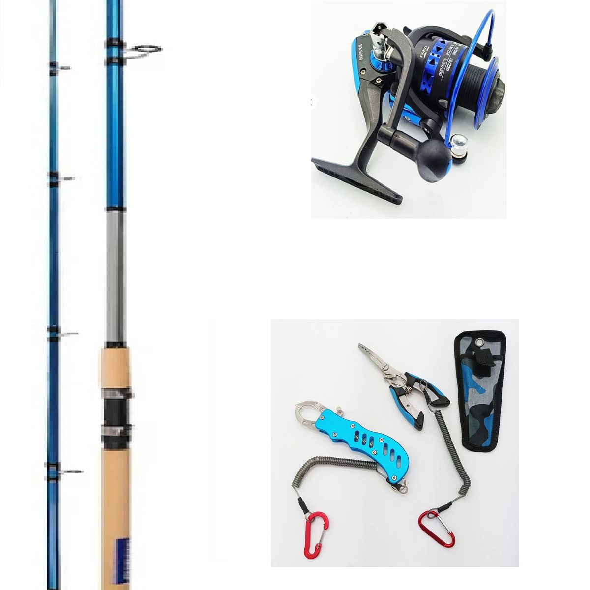 GENERICO - Set De Pesca Incluye  Caña  + alicate+  Carrete y nylon