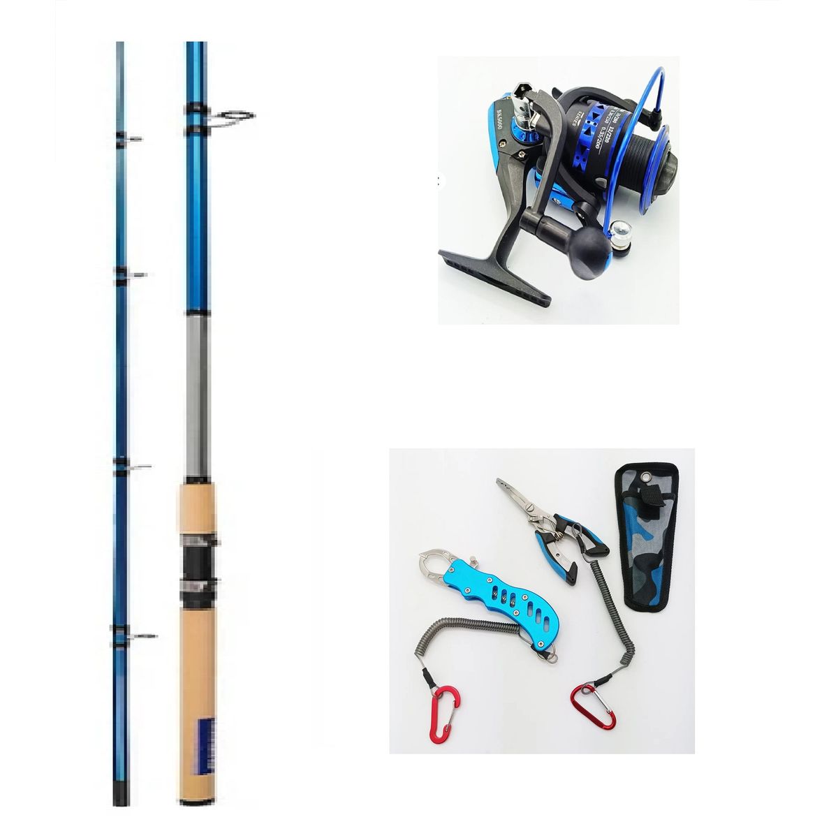 GENERICO - Set De Pesca Incluye  Caña  + alicate+  Carrete y nylon