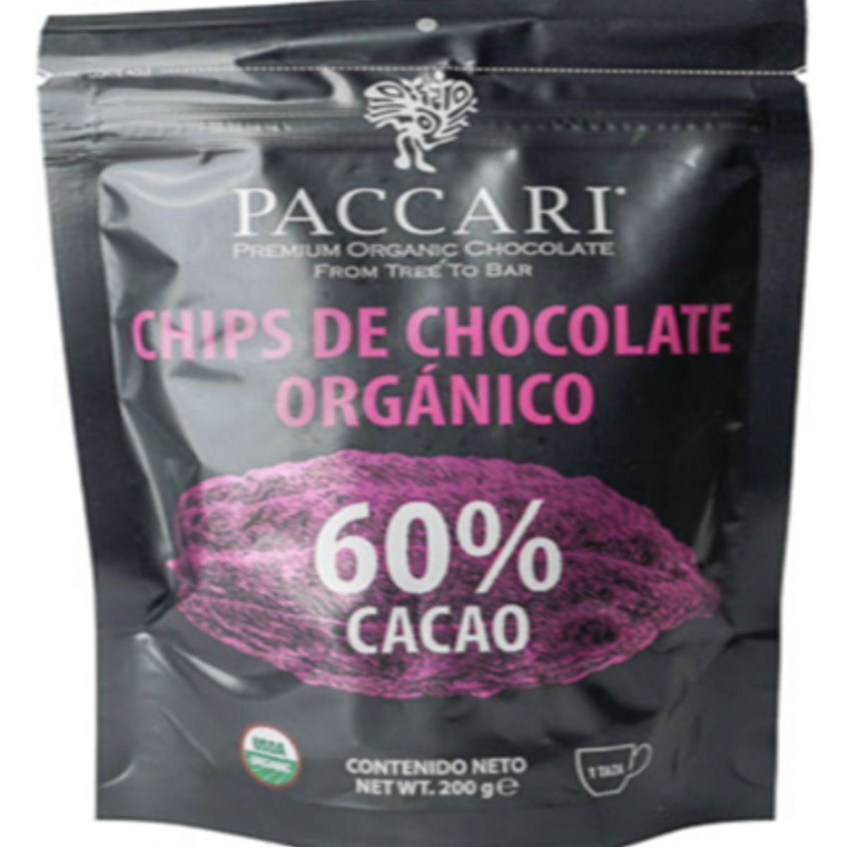 Pacari - Chips Cobertura Chocolate Paccari 60% Cacao 200gr Orgánico