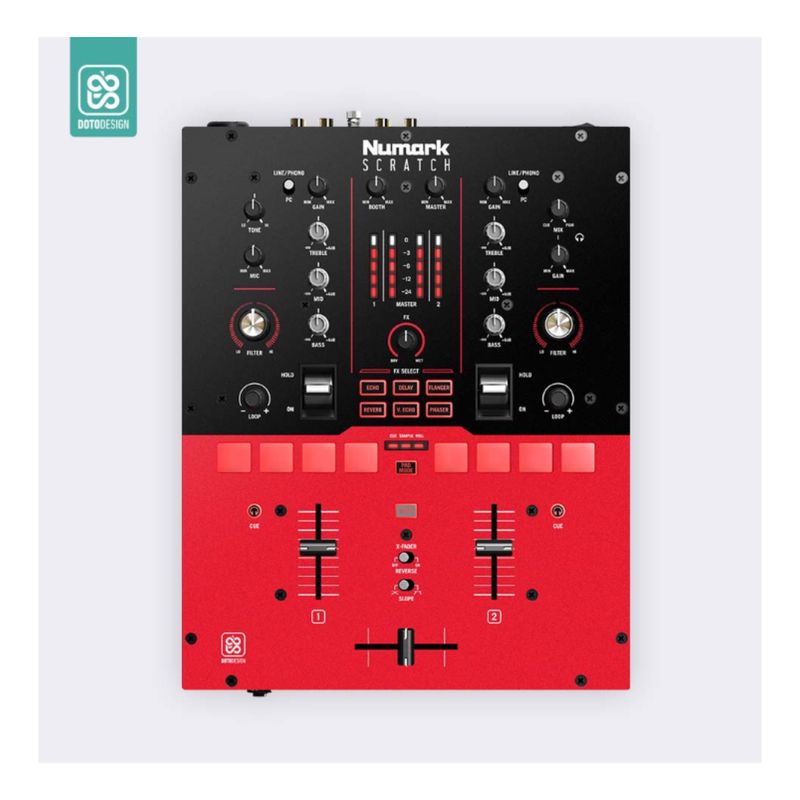 GENERICO - Skin Numark Scratch Colors DVS Rojo Doto Desing