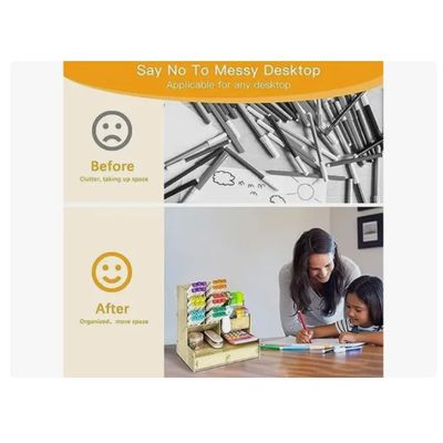 Imagen 2 del producto Organizador Escritorio Madera Portalápices Oficina Escuela