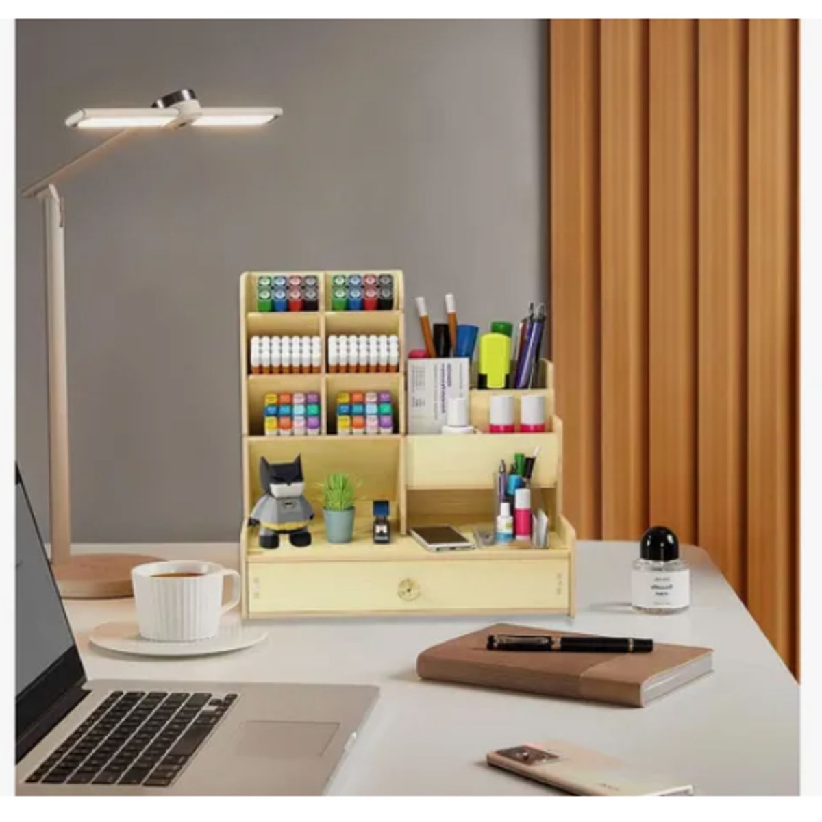 GENERICO - Organizador Escritorio Madera Portalápices Oficina Escuela