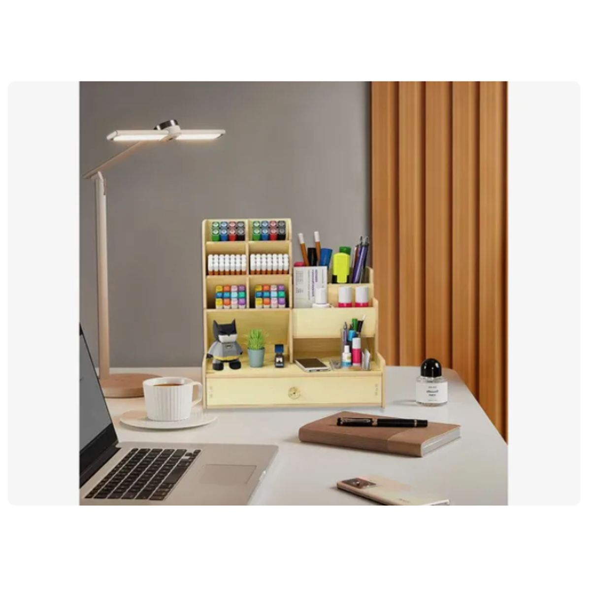 GENERICO - Organizador Escritorio Madera Portalápices Oficina Escuela