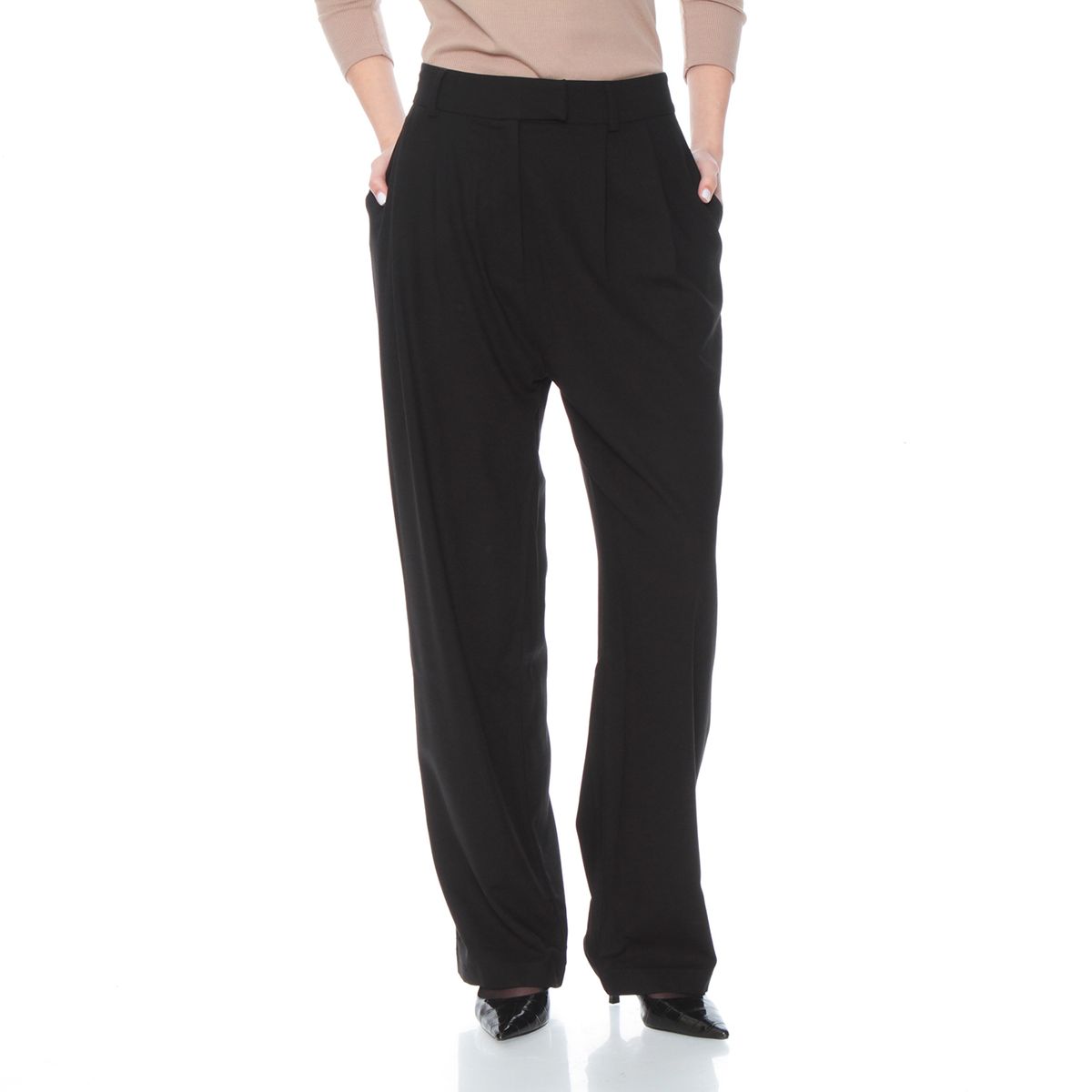 WADOS - PANTALON RECTO TIRO ALTO PRETINA PASADA