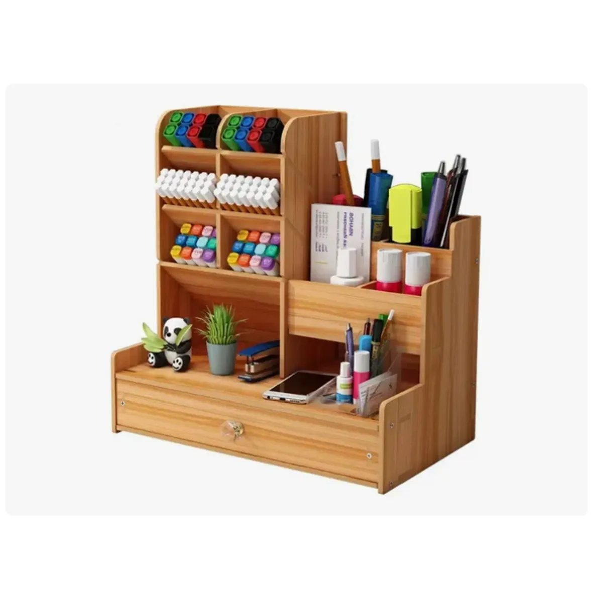 GENERICO - Organizador Escritorio Madera Portalápices Oficina Escuela