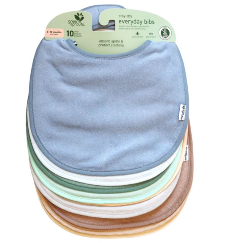 GREEN SPROUTS - Pack 10 Baberos Impermeable Mix Arándano Green Sprouts