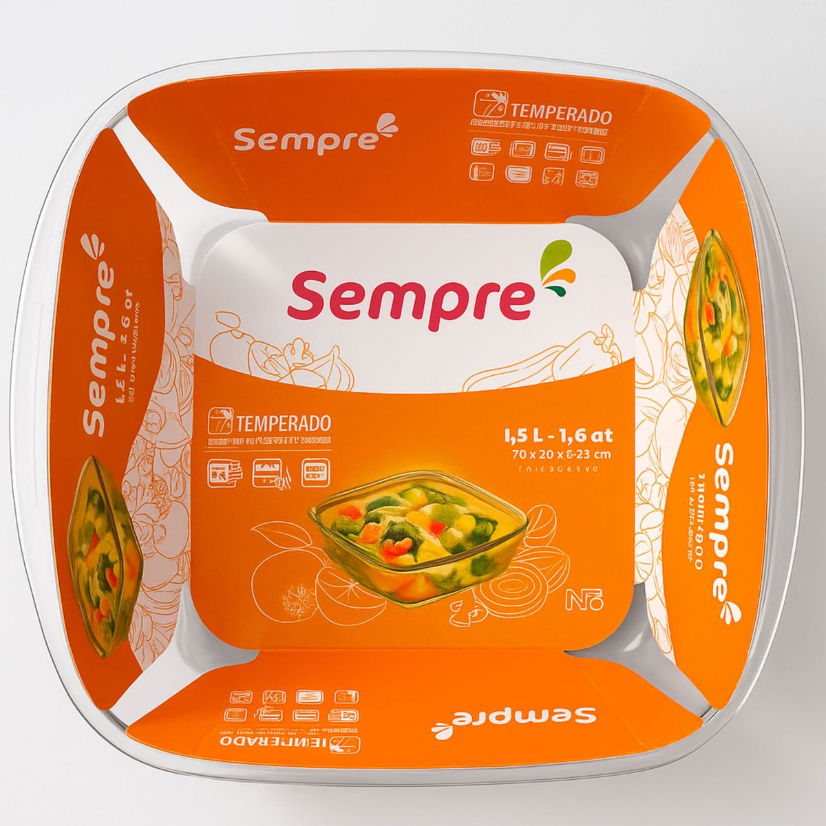 NADIR - Fuente De Horno Refractario De Vidrio Asadera 1.5 Litros