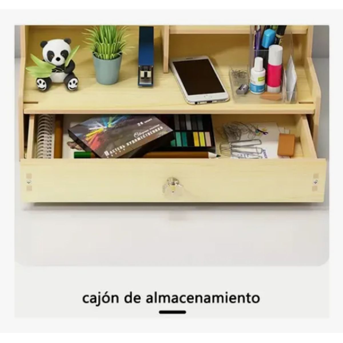 GENERICO - Organizador Escritorio Madera Portalápices Oficina Escuela