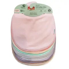 GREEN SPROUTS - Pack 10 Baberos Impermeable Mix Rosa Pastel