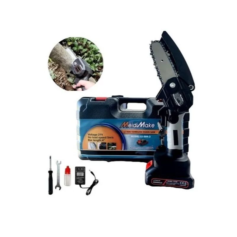 GENERICO - Motosierra Eléctrica Mini 4 Bateria Recargable Jardin