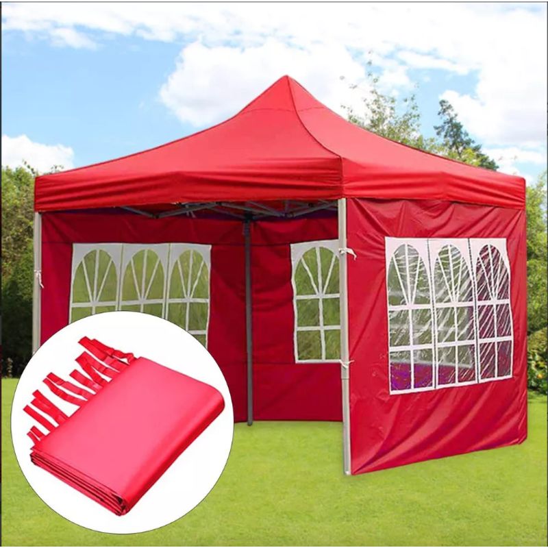 GENERICO - Lateral o Pared Para Toldo Araña 3x3 con Diseño de Ventana en Rojo