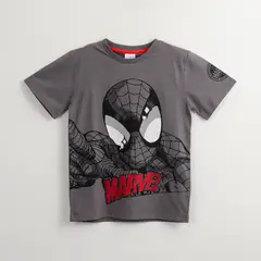 MARVEL - Polera Manga Corta Niño Spiderman Dark Gris
