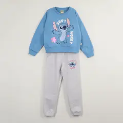 DISNEY - Conjunto Buzo Niña Lilo & Stitch Dont Worry Azul