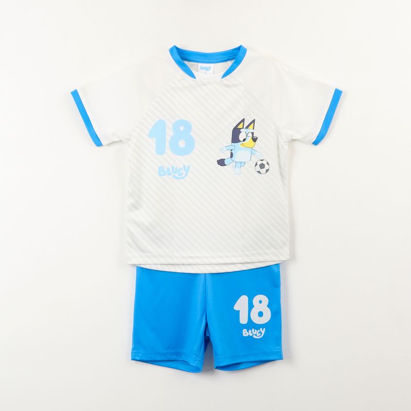 BLUEY - Conjunto Niño Futbol Blanco Bluey