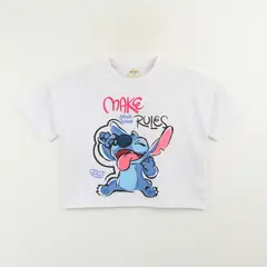 DISNEY - Polera Manga Corta Niña Lilo & Stitch Rules Blanco