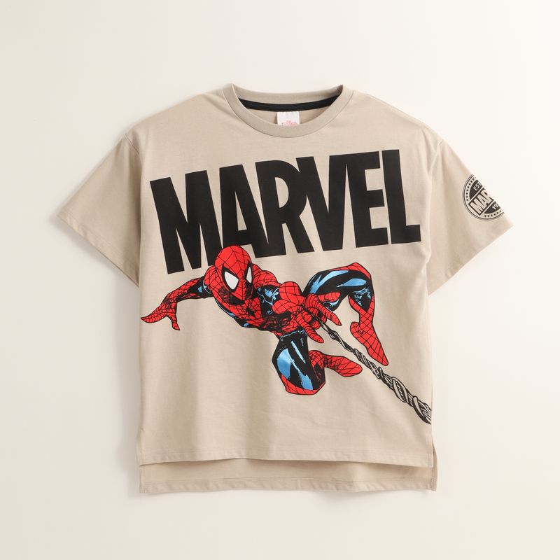 MARVEL - Polera Manga Corta Niño Spiderman Jump Beige Marvel