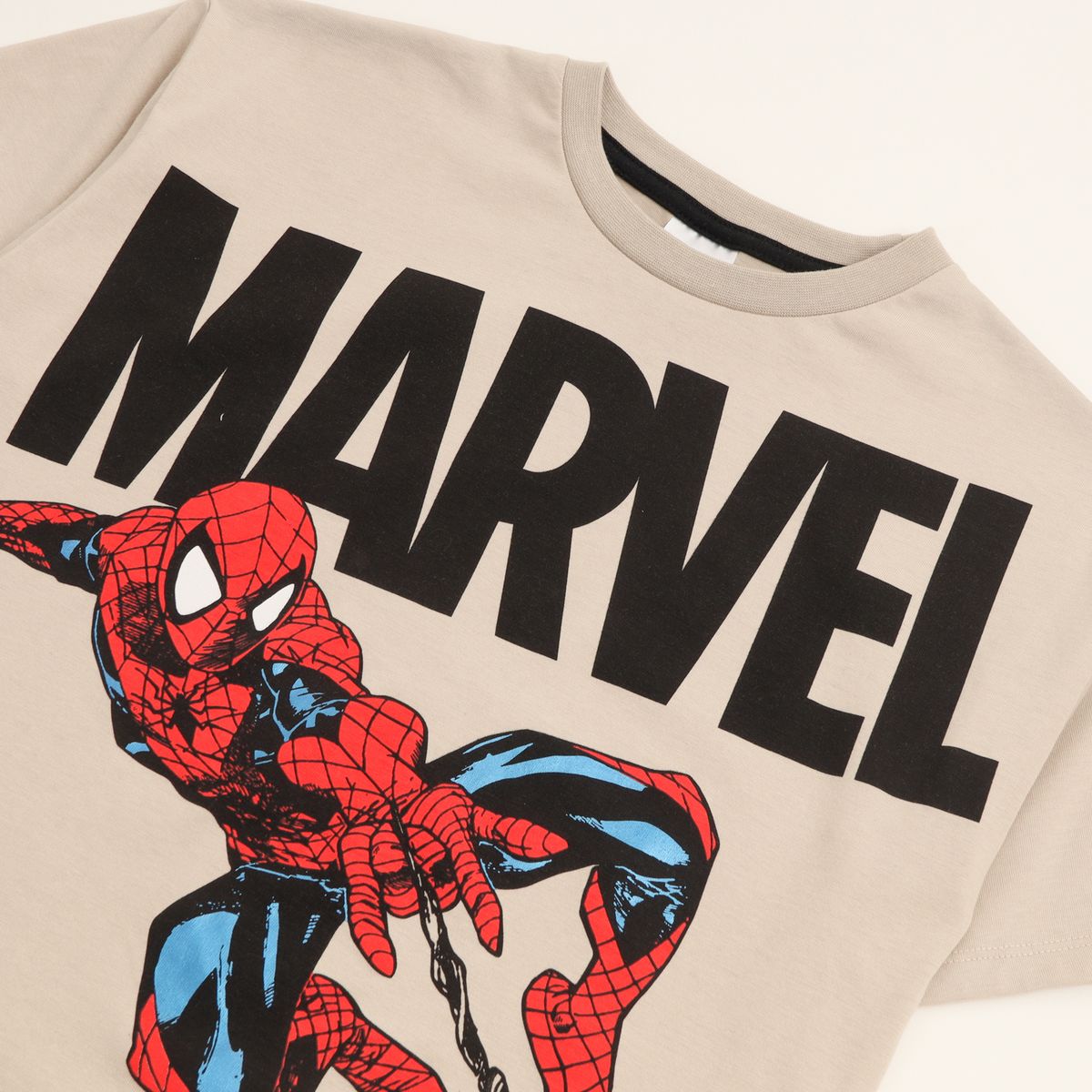 MARVEL - Polera Manga Corta Niño Spiderman Jump Beige Marvel