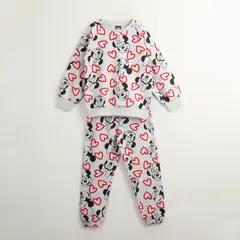 DISNEY - Conjunto Buzo Niña Minnie Hearts Gris