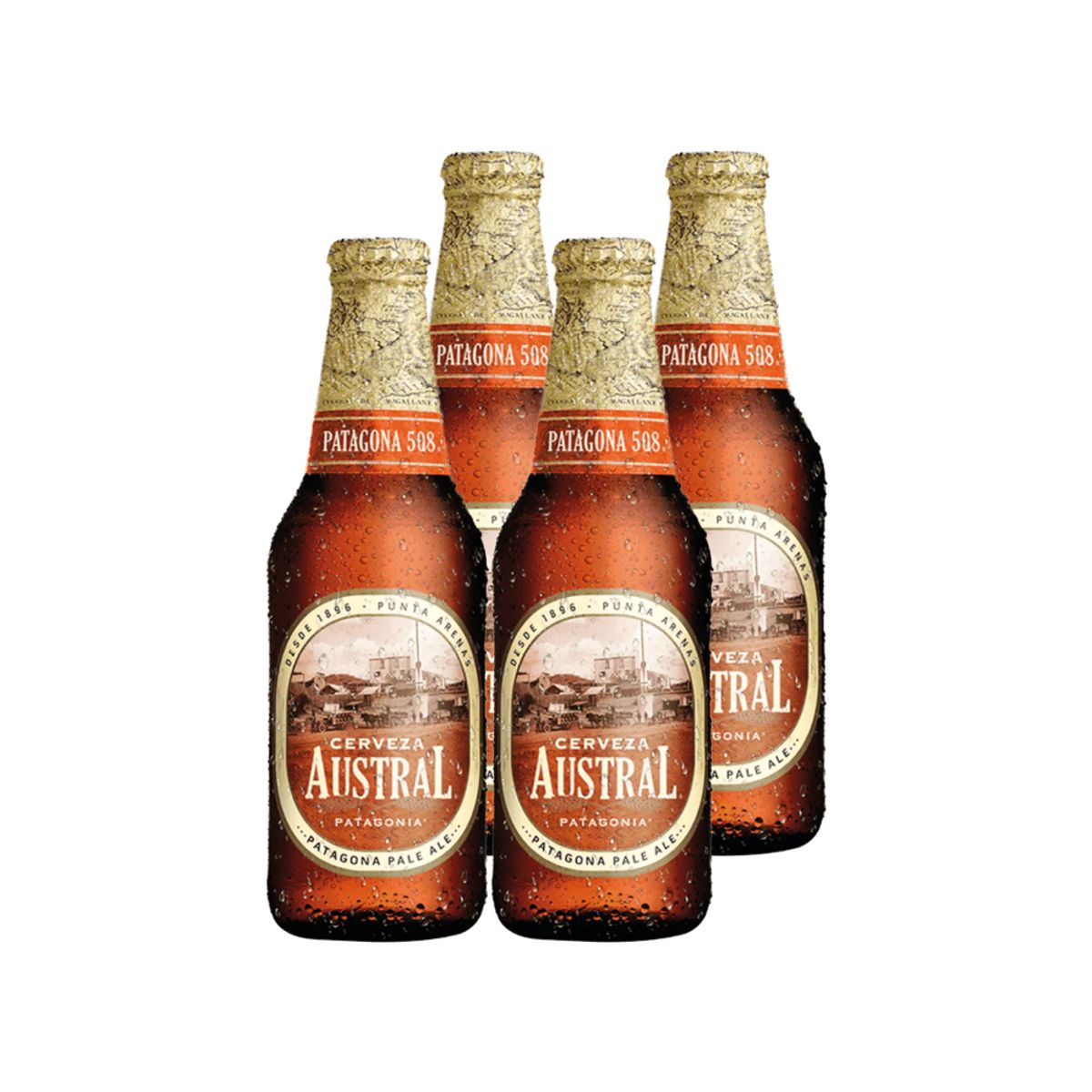 AUSTRAL - 4x Cerveza Austral Patagona 508 Botellín 330cc