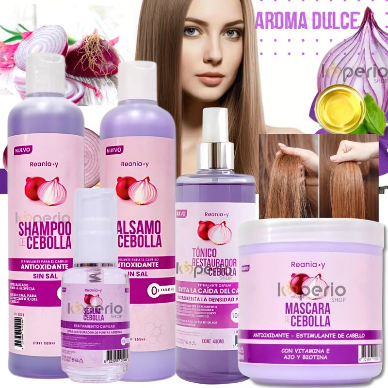 GENERICO - Kit Shampoo Acondicionador Cebolla Crecimiento Capilar