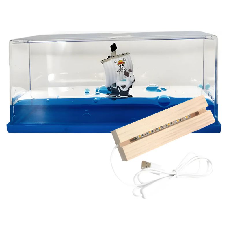 GENERICO - Barco One Piece Goin Merry Agua Con Base De Luz Decoracion