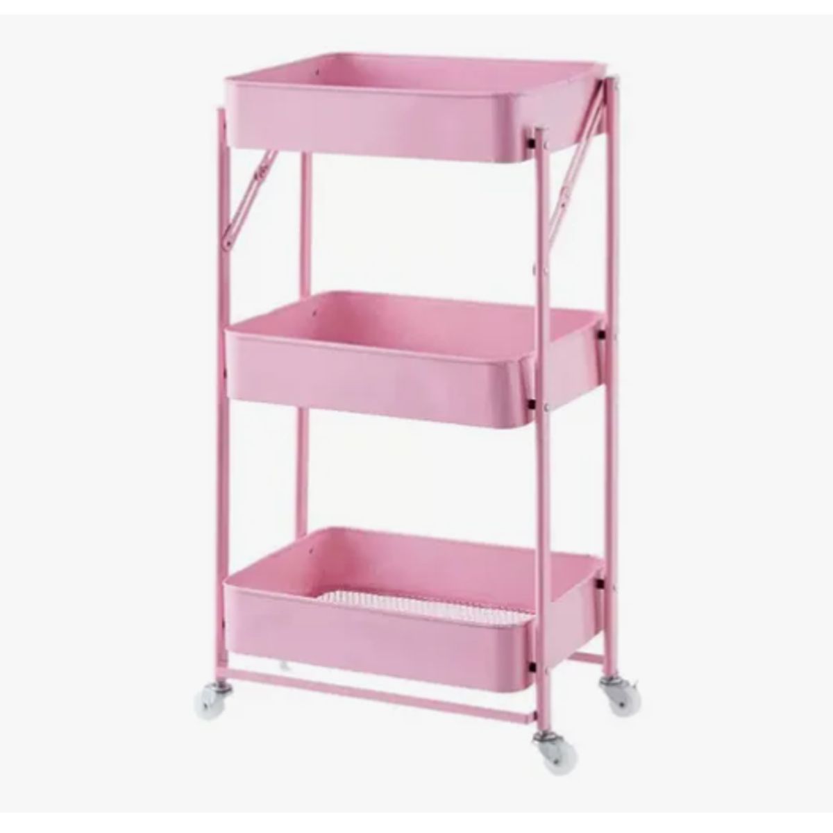 GENERICO - Organizador Carro Plegable Multiuso De 3 Niveles Con Ruedas