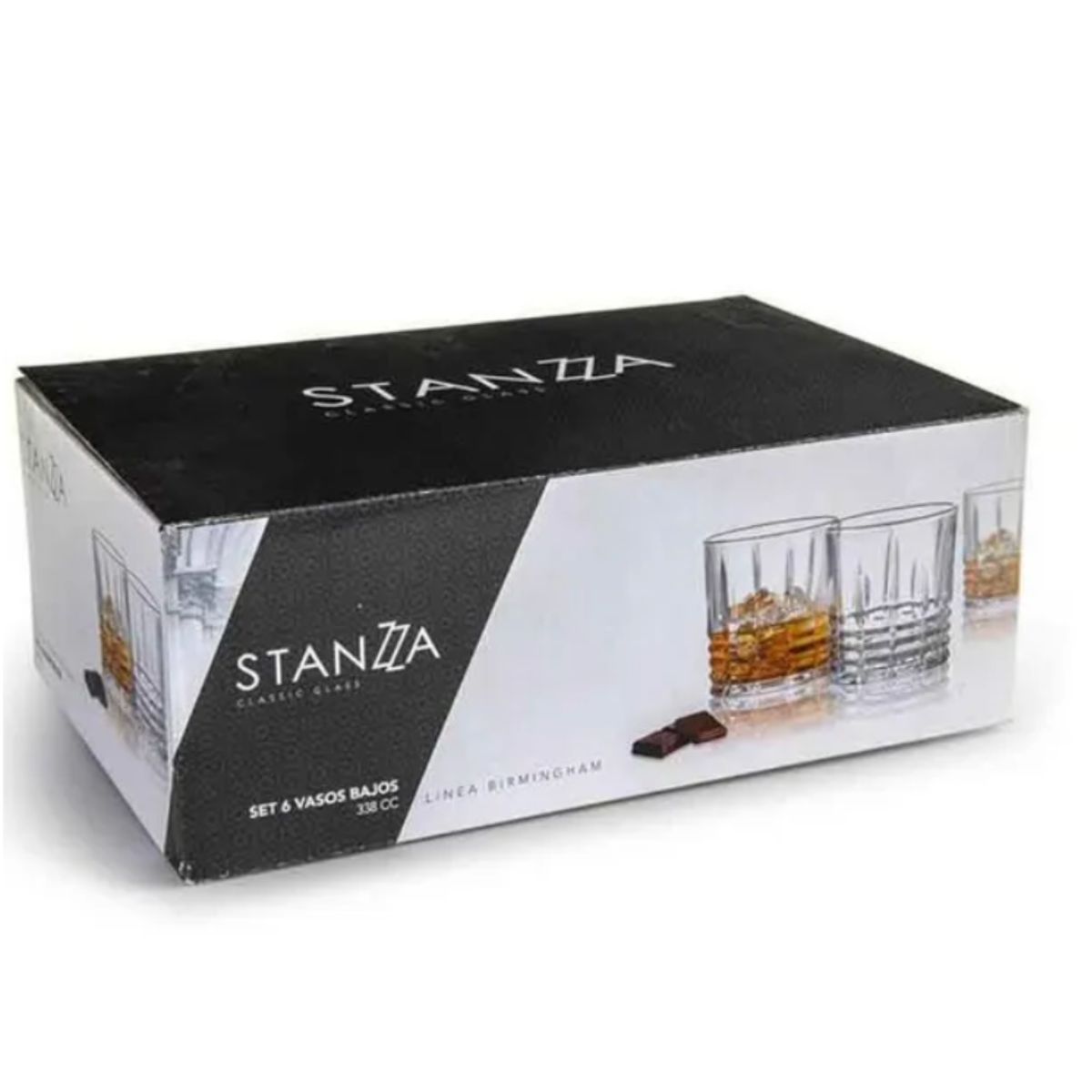 ALLEGRA - Vasos bajos de vidrio 330 ml Birmingham – Set 6 unidades