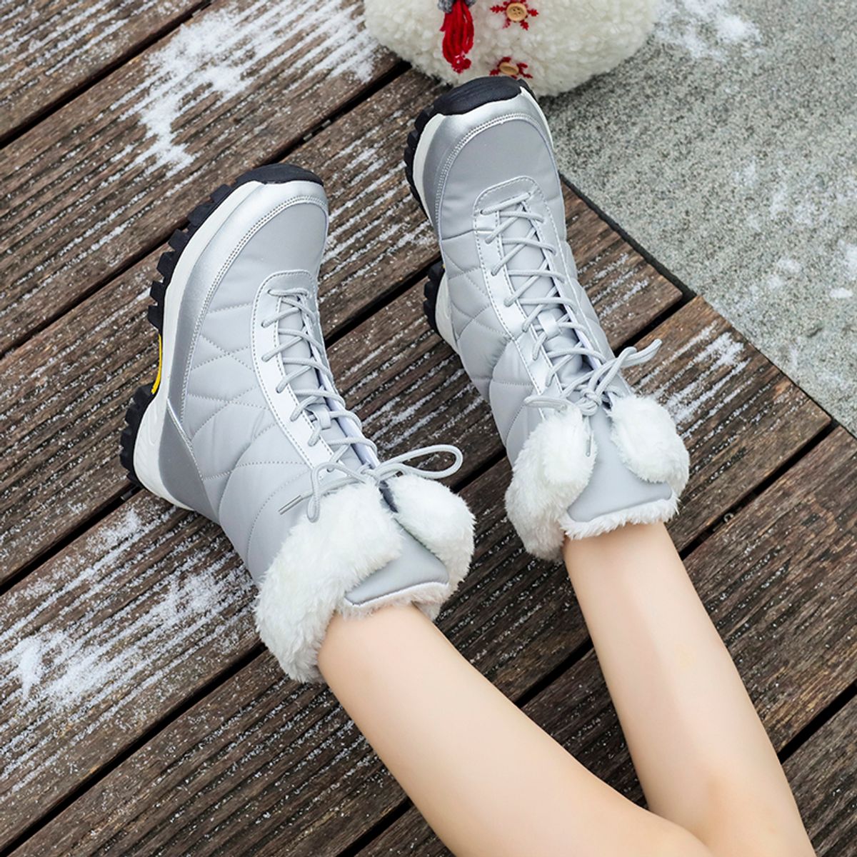 SHANDIAN - Botín Casual Mujer Negro