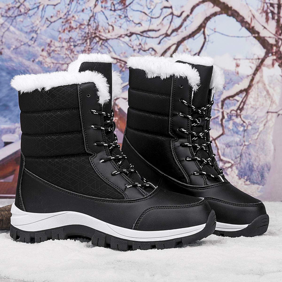 SHANDIAN - Botín Casual Mujer Negro