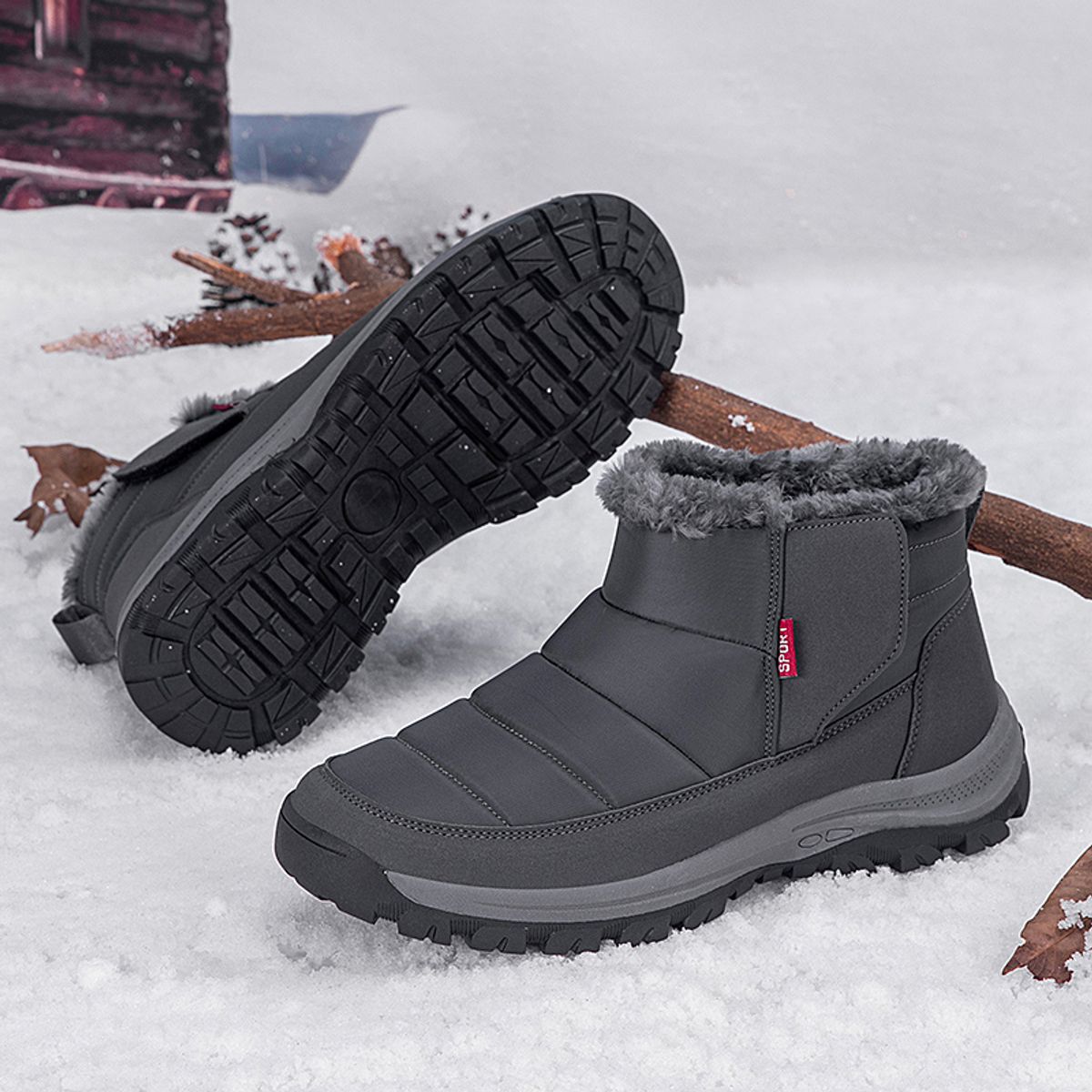 SHANDIAN - Botín Casual Mujer Negro