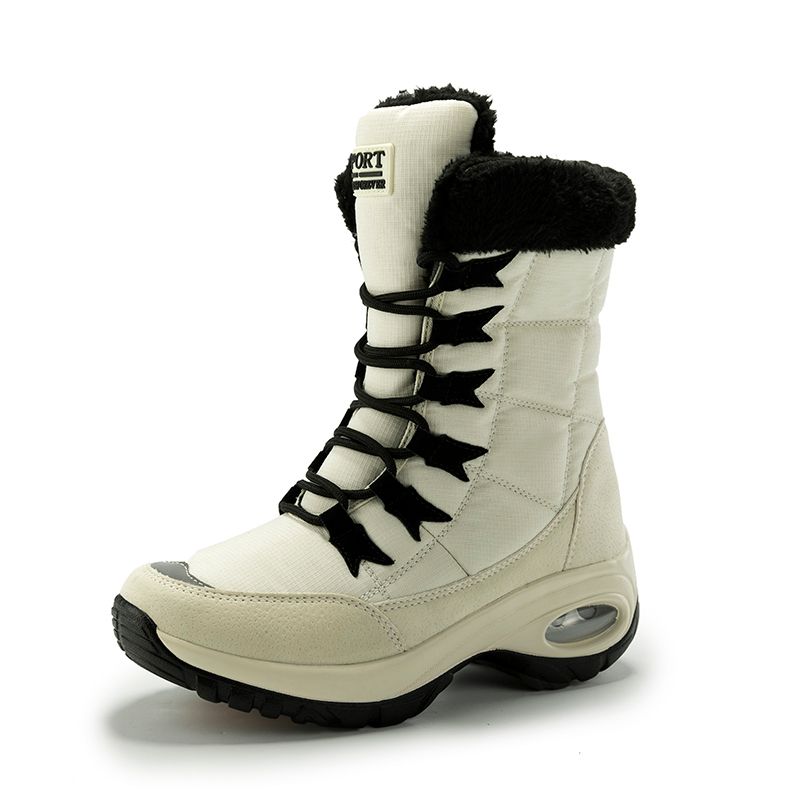 SHANDIAN - Botín Casual Mujer Beige
